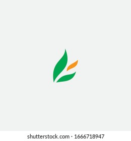 diseño del logo de la hoja y signo creativo