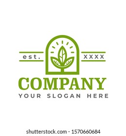 Leaf logo design for farm product. Green leaves logo concept. Ecology leaves go green logo vector