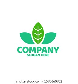 Leaf logo design for farm product. Green leaves logo concept. Ecology leaves go green logo vector