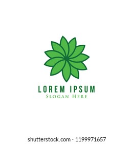 Leaf Logo Design Flat