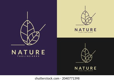 leaf logo design. flat vector nature logo design illustration