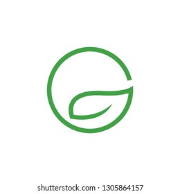 Leaf logo design with g concept letter