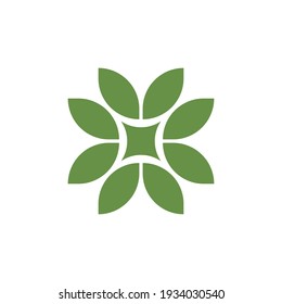 leaf logo design with geometry