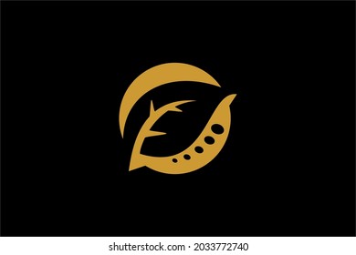 Leaf logo design. Green leaf circle sign symbol. Natural bio illustration. Leaf and circle vector icons.
