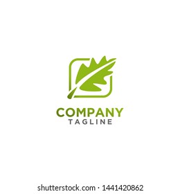 Leaf Logo design green color. Fresh life, nature symbol or sign. For cosmetics or health, spa brand.
