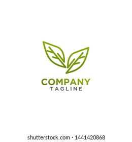 Leaf Logo design green color. Fresh life, nature symbol or sign. For cosmetics or health, spa brand.