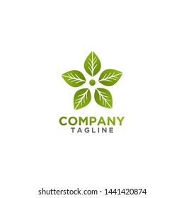 Leaf Logo design green color. Fresh life, nature symbol or sign. For cosmetics or health, spa brand.