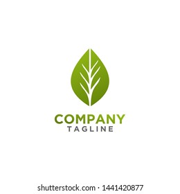 Leaf Logo design green color. Fresh life, nature symbol or sign. For cosmetics or health, spa brand.
