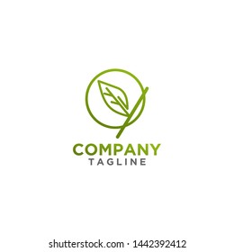 Leaf Logo design green color. Fresh life, nature symbol or sign. For cosmetics or health, spa brand.