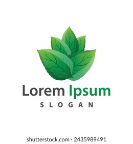 Leaf logo design icon green nature element ecology vector illustration template