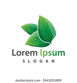 Leaf logo design icon green nature element ecology vector illustration template