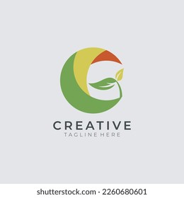 Leaf logo design icons with initial G templates for natural products or companies 