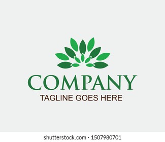 Leaf logo design illustration nature on white background