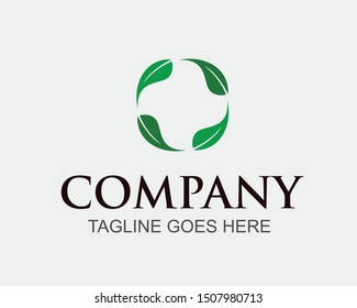Leaf logo design illustration nature on white background