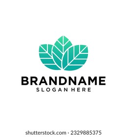 inspiración de diseño de logotipo de hoja con estilo moderno