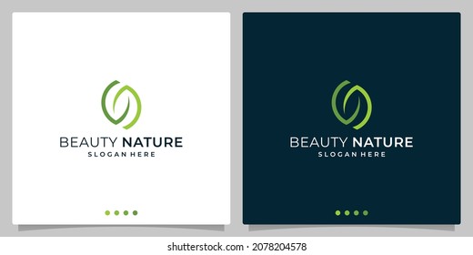 Inspiración en el diseño del logo de la hoja. Plantilla de logotipo de diseño verde natural. Vector Premium