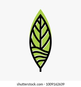 Leaf Logo Design Inspiration, Tea Leaf Vector Isolated On White Background