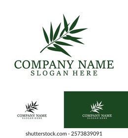 Leaf Logo Design Minimalist Vector for Spa, Wellness, Healthy, Beauty