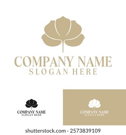 Leaf Logo Design Minimalist Vector for Spa, Wellness, Healthy, Beauty
