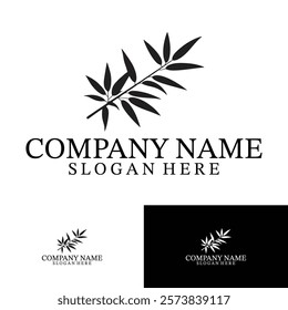 Leaf Logo Design Minimalist Vector for Spa, Wellness, Healthy, Beauty