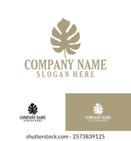 Leaf Logo Design Minimalist Vector for Spa, Wellness, Healthy, Beauty