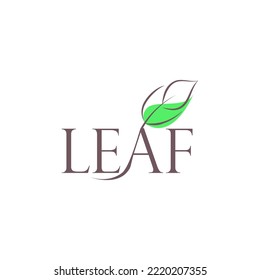 Leaf logo design for modern industries with nice looks color and word