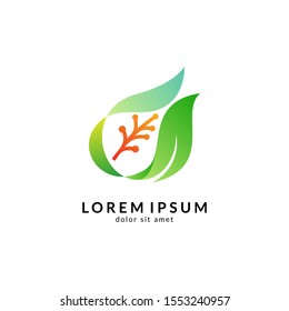 Leaf Logo Design. Nature And Environmental Icon. Health Care And Spa Symbol. Organic Food And Nutrition Vector