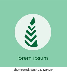 leaf logo design on the green background