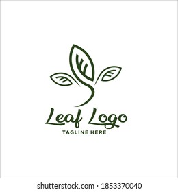 leaf logo design silhouette icon vector