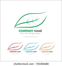 Leaf logo, design template 