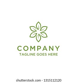 Leaf logo design template. Awesome leaf logo. A leaf lineart logotype.