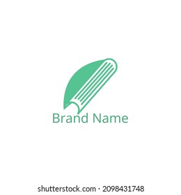 Leaf logo design template combined with newspaper, suitable for printing business or journalists