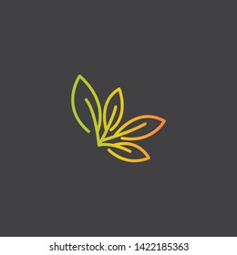 leaf logo design template. flower logo. minimal concept logo design