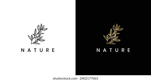 Leaf Logo Design Template. Icon Line Art Vector