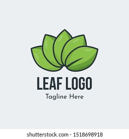 Leaf logo design template. simple ecology logo design illustration