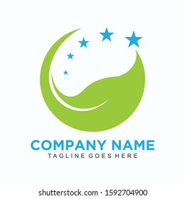 Leaf logo design template simple and clean vector