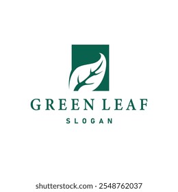 Leaf logo design template simple silhouette illustration plant leaf vector for business branding