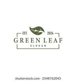 Leaf logo design template simple silhouette illustration plant leaf vector for business branding