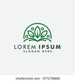 leaf logo design template vector