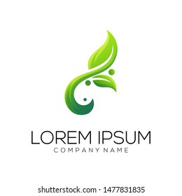 Leaf logo design vector abstract