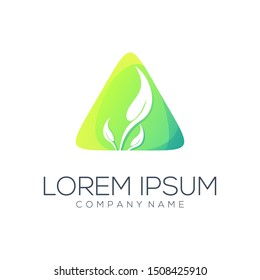 leaf logo design vector abstract