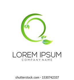 leaf logo design vector abstract