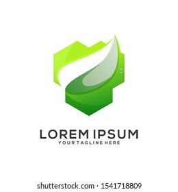 leaf logo design vector abstract