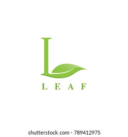 Leaf Logo Design Vector, Combine L Letter and Leaf Icon