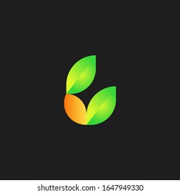 Leaf Logo Design Vector Icon Template with gradient