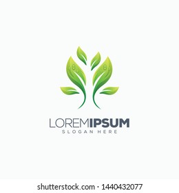leaf logo design vector illustration