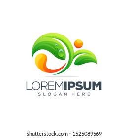 leaf logo design vector illustration