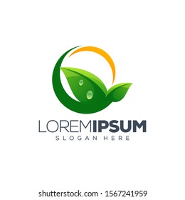 leaf logo design vector illustration