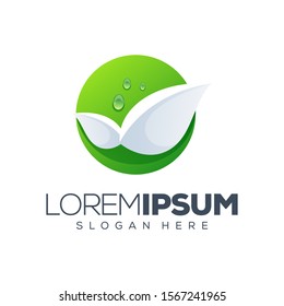 leaf logo design vector illustration