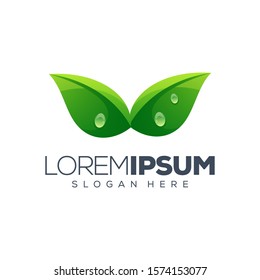 leaf logo design vector illustration